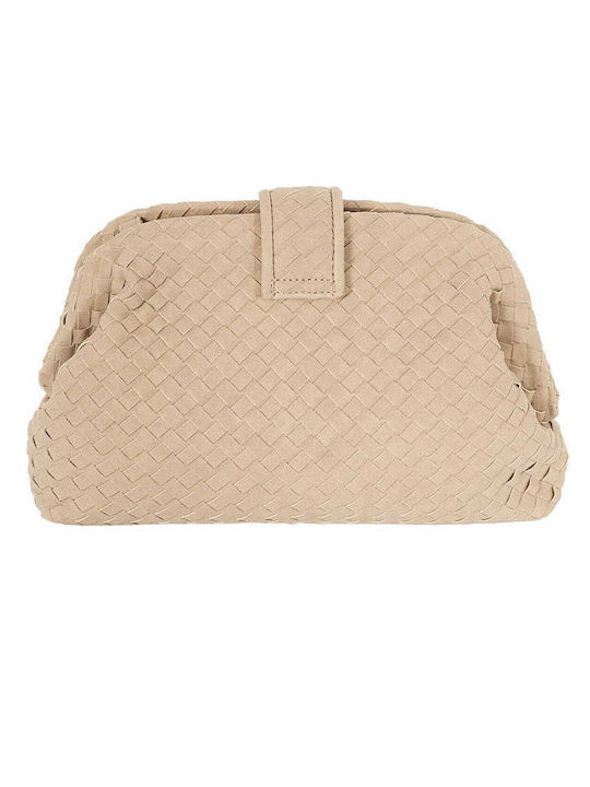 Celestino Damen Handtasche Clutch Geflochten Beige