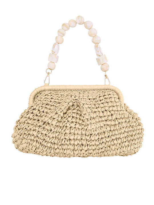 Celestino Γυναικεία Τσάντα Clutch Ψάθινη Μπεζ
