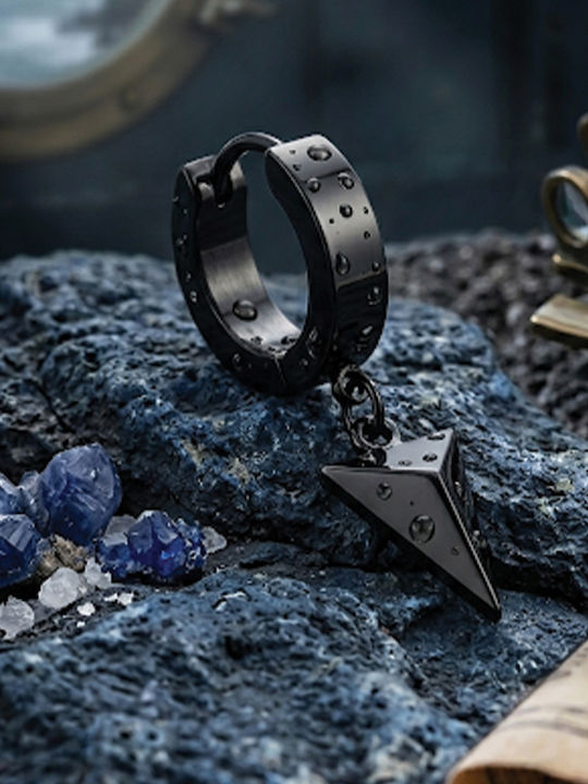 Sharks Bay Clothing Ανδρικό Μονό Σκουλαρίκι Κρίκος από Ατσάλι Μαύρο