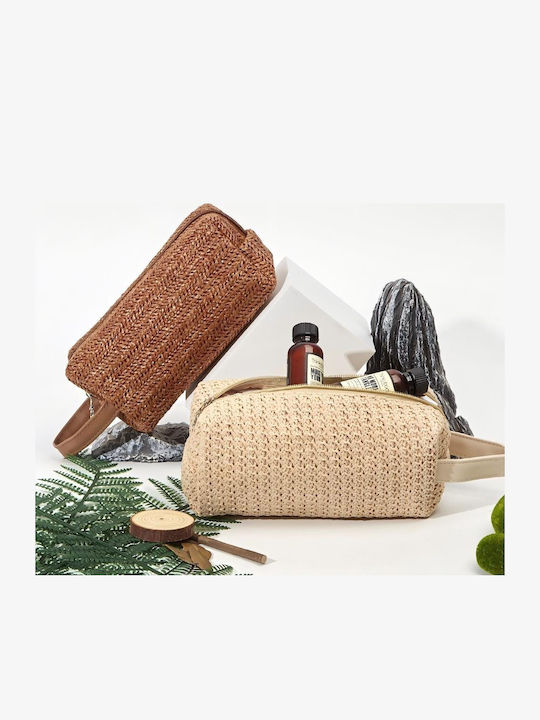 Women's Raffia Pouch – Natural Woven Cute Pouch Beige