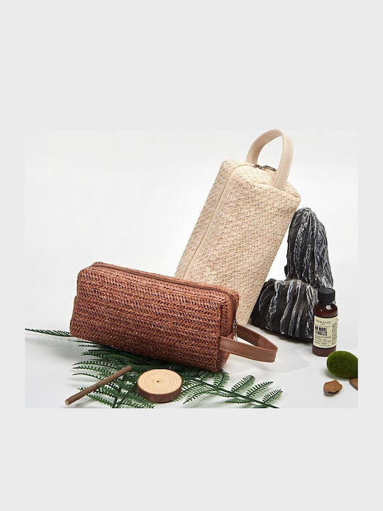 Γυναικείο Τσαντάκι Raffia – Natural Woven Cute Τσαντάκι Taupe