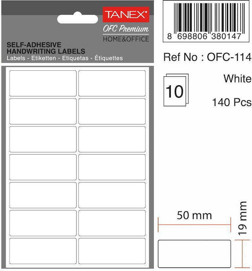 Tanex Αυτοκόλλητες Ετικέτες σε Ρολό 19x50mm