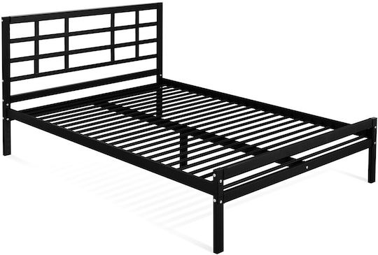 Ibiza Doppelbett Metall Schwarz mit Lattenrost & Matratze 140x200cm