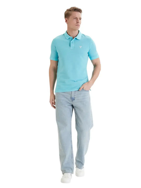 Polo Kurzarm Türkis Bluse