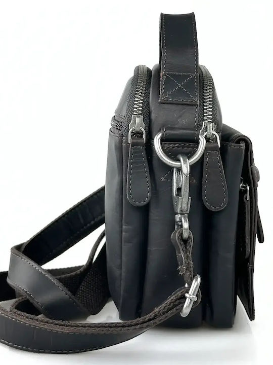 Leather Men's Shoulder / Crossbody Bag Brown