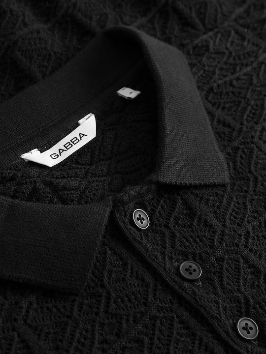 Polo Short Sleeve Black Blouse