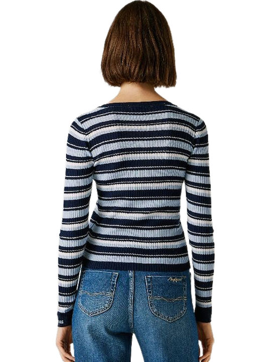 Damen Bluse Gestreift Union Blau