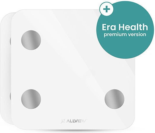 Allview Smart Cantar De Baie Cu Analizator De Grăsime Corporală Și Bluetooth Albă