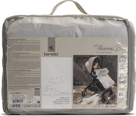 Lorelli Thermo Waterproof Stroller Footmuff with Fleece Lining 95x48cm Gray