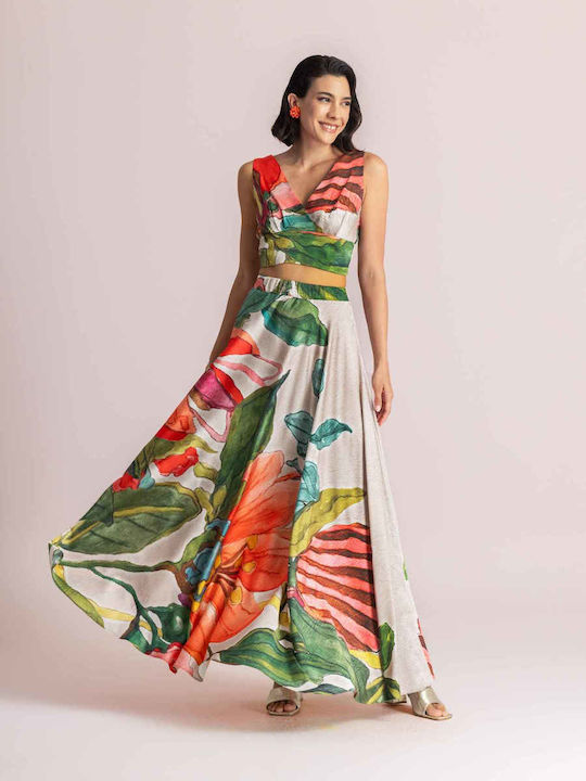 Γυναικείο Crop Top Floral Πολύχρωμο
