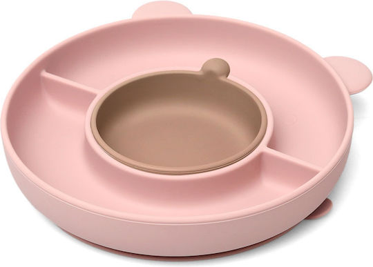 Kiokids Children's Silicone Food Plate Pink 2 Pieces