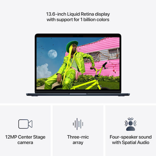 Apple MacBook Air 13.6" IPS Retina Display (M5-10-Core/24GB/512GB SSD/8-Core GPU) Midnight (International English Keyboard)