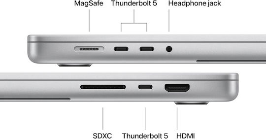 Apple MacBook Pro 16.2" IPS Panel Retina Display 120Hz M5 Pro 18-ядрен 24GB 1TB SSD 20-Core GPU Сребрист Международен Английски Език
