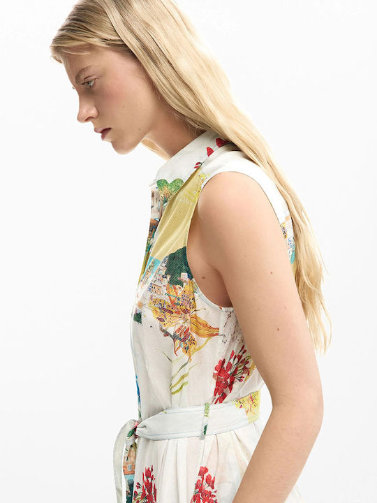 Summer Midi Shirt Dress Stick Blue
