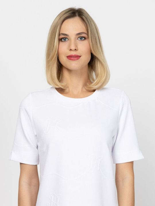 Καλοκαιρινό Midi T-shirt Φόρεμα White