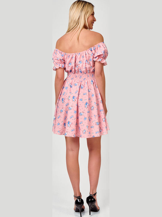 Summer Mini Evening Dress Pink