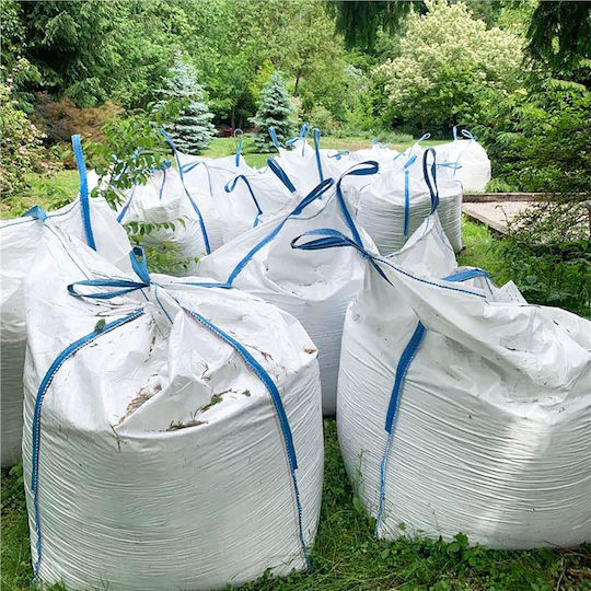 Trash Bags for the Garden with Handles 100x92cm White