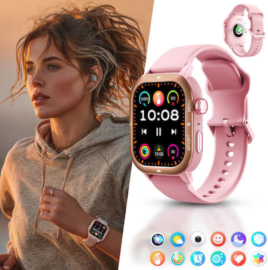 inSPORTline Melagra 43mm Smartwatch with Heart Rate Monitor Pink