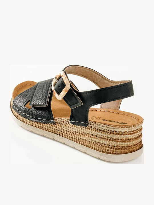Inblu Black Anatomic Women's Platforms Self-Adhesive Adjustable Strap