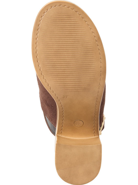 Damen Sandalen Braun Leder