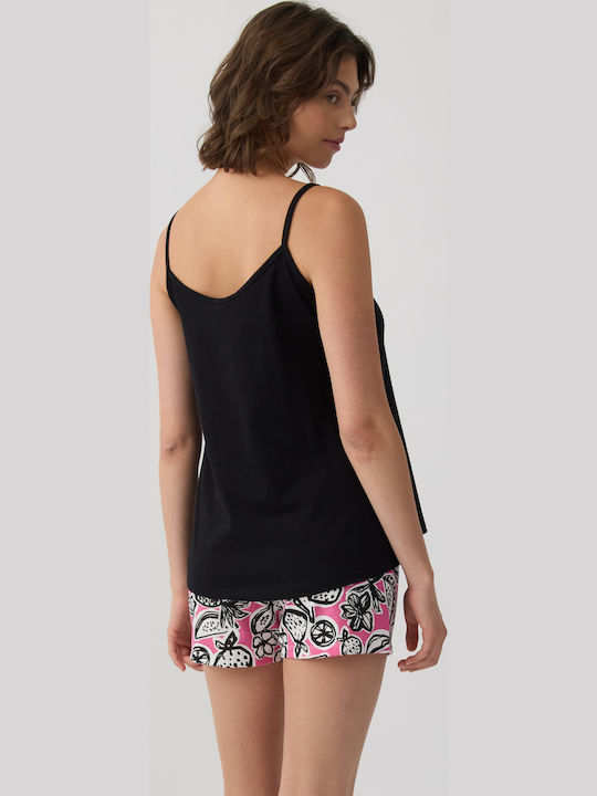 Minerva Summer Women's Pyjama Set Cotton Black