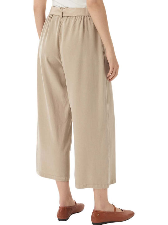 Vero Moda Bree Γυναικεία Ψηλόμεση Υφασμάτινη Παντελόνα με Λάστιχο Μπεζ