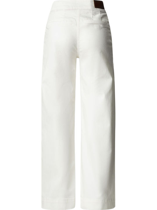 High Rise Women's Jean Pants In Wide Leg Style White