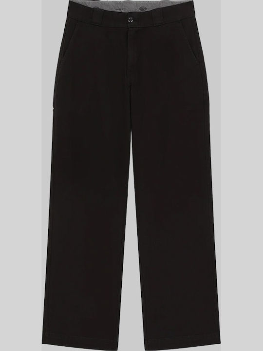 Women's Fabric Trousers in Loose Fit Black