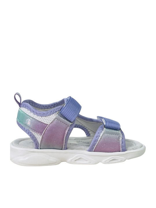 Kids' Sandals with Hoop & Loop Closure and Lights Lilac