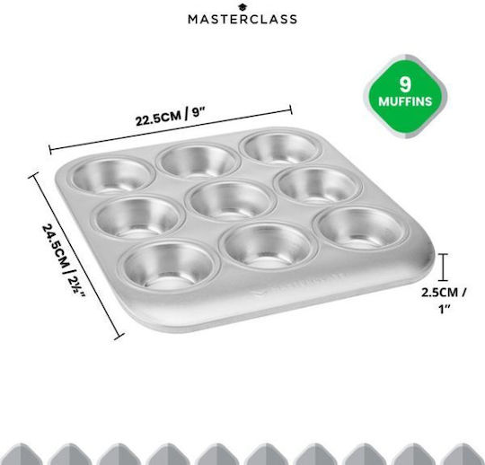 Masterclass Recyceltes Aluminium 9-Loch Muffin-Backform 24x22cm