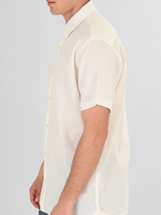Κοντομάνικο Πουκάμισο Linen White