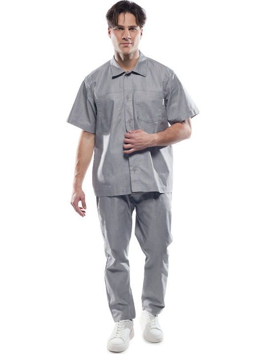 Μακρυμάνικo Overshirt Light Grey