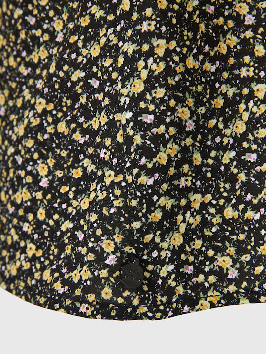 Sleeveless Women's Shirt Black Floral