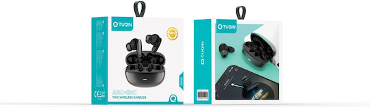 Tuqin QW24 In-ear Bluetooth Handsfree Ακουστικά με Θήκη Φόρτισης Μαύρα