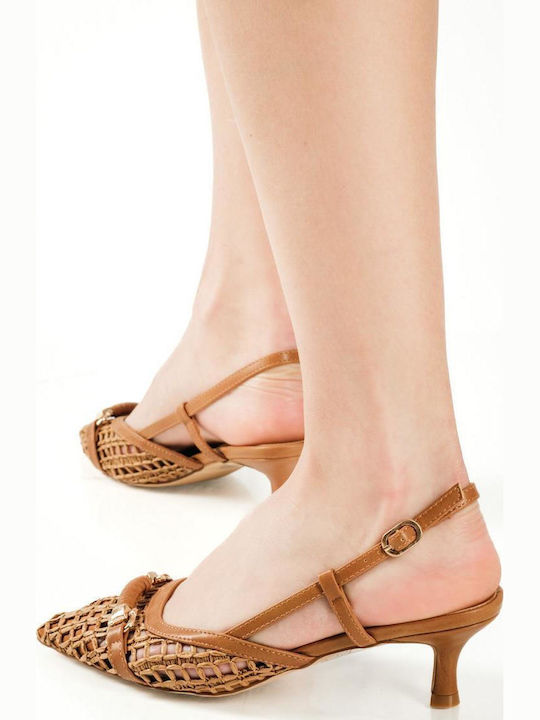 Pantofi Cu Toc Tabac Maro
