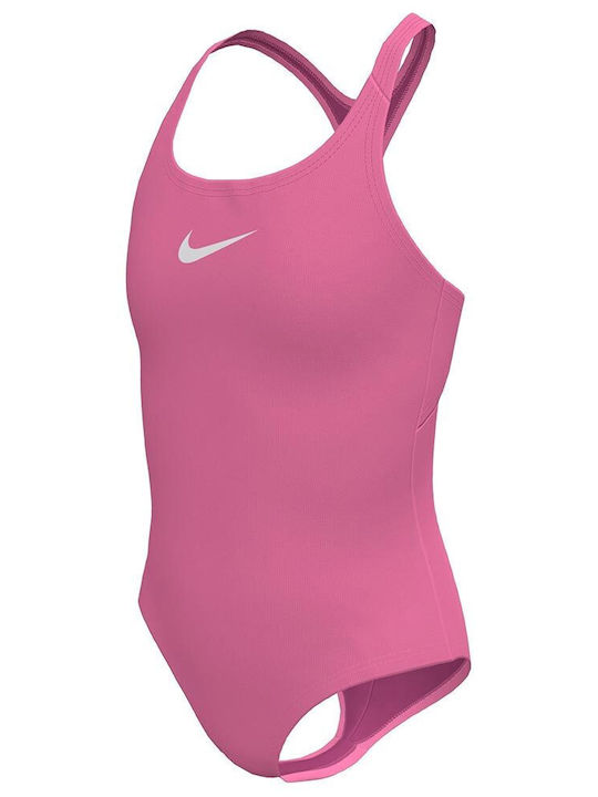 Nike Essential Racerback Kinder Badebekleidung Einteilig Mit langen Ärmeln Rosa