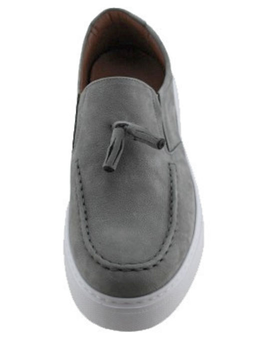 Leder Herren Mokassins in Grau Farbe