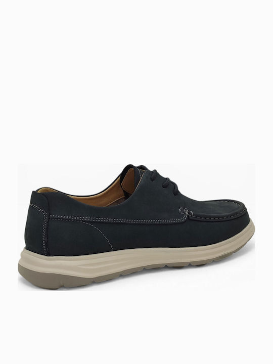 Leather Men's Moccasins In Blue Colour