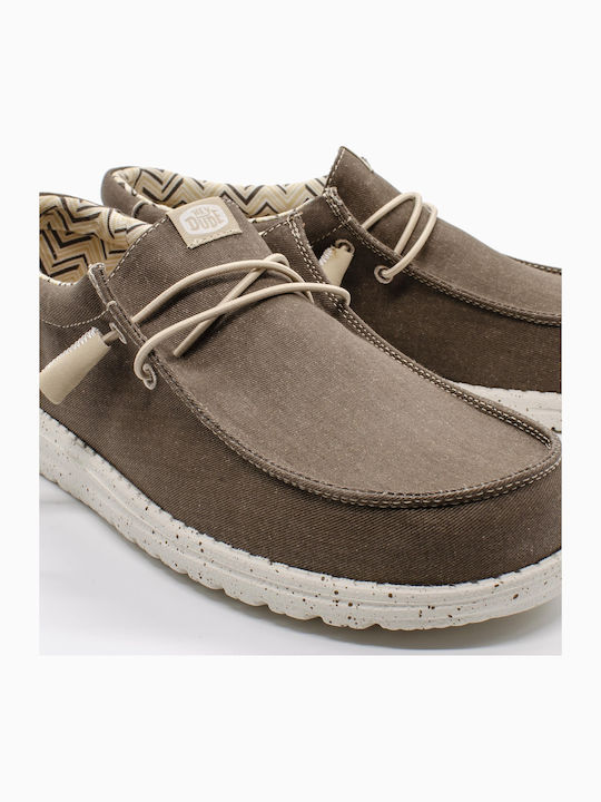 Wally Stretch Canvas Ανδρικά Μοκασίνια σε Καφέ Χρώμα