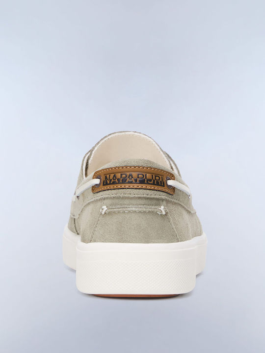Suede Men's Loafers in Green Colour