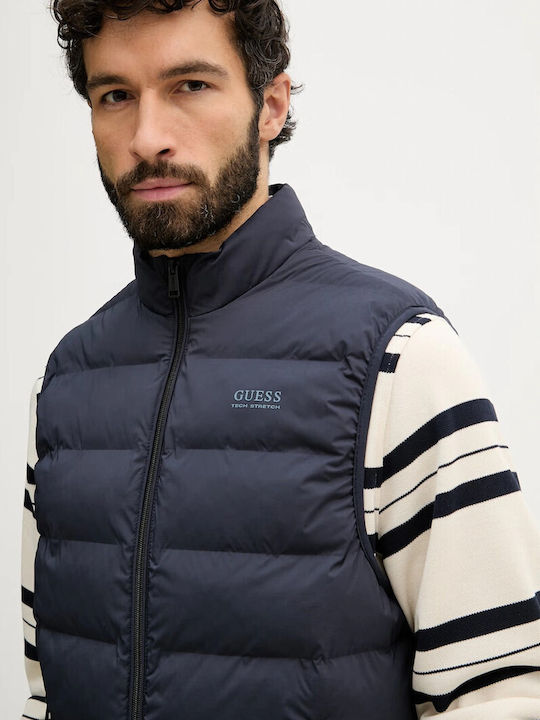 Sleeveless Puffer Jacket Waterproof Dark Blue