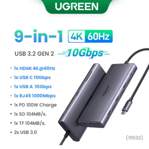 Ugreen Revodok Pro 109 USB-C Docking Station με HDMI 4K PD Ethernet