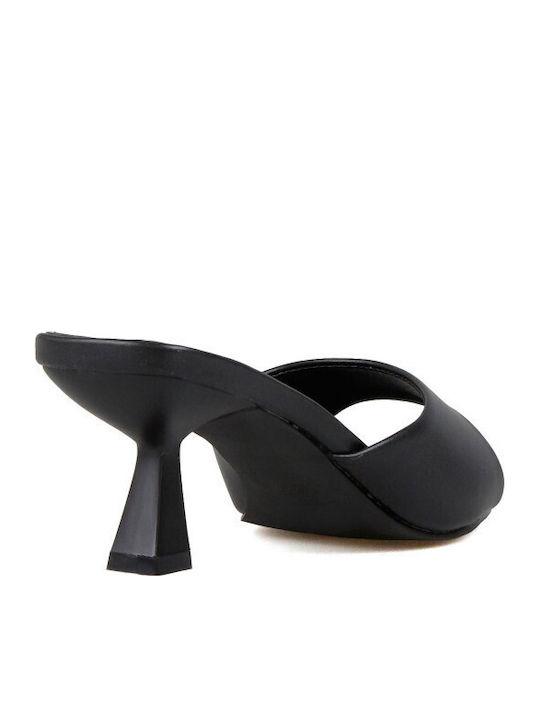 Mules With High Heel In Black Colour