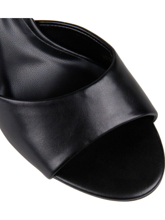 Mules With High Heel In Black Colour
