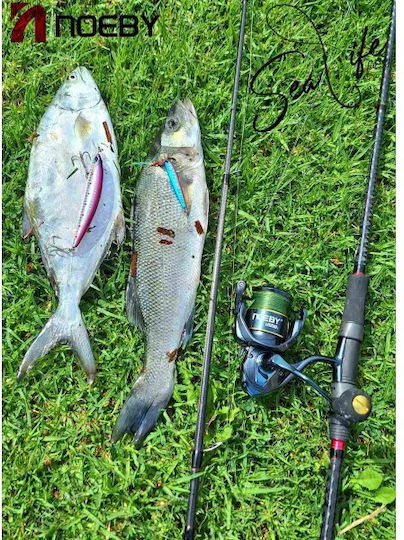 Spinning Fishing Set Rod Noeby Keen Force Carbon 2.59m Cw 7-35gr Reel Noeby Legend7 3000 Max Drag 18kg Fishing Bag Jigging Lure Line