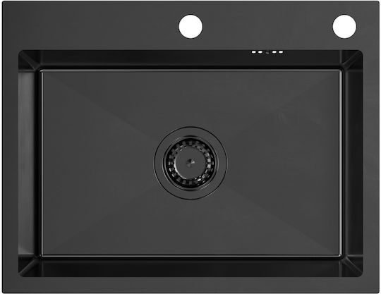 MYQ Leo Chiuvetă Bucătărie Drop-In Inox cu Robinet L58xL45cm Negru