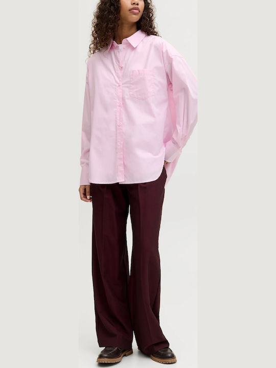 Long Sleeve Women's Shirt Pink Monochrome
