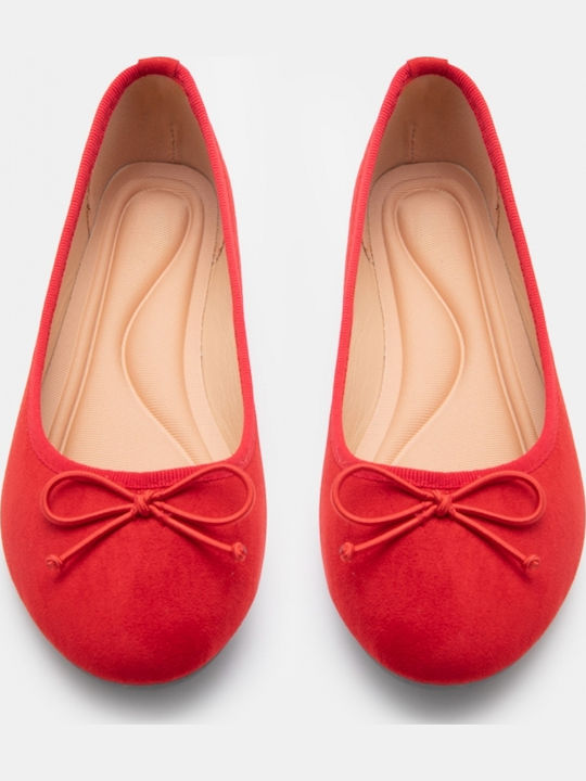 Damen Ballerinas Spitz zulaufend in Rote Farbe