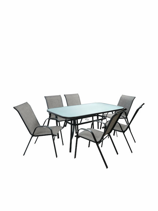 Garten- und Outdoor-Möbelsets BRUNO 7 Stück Gray