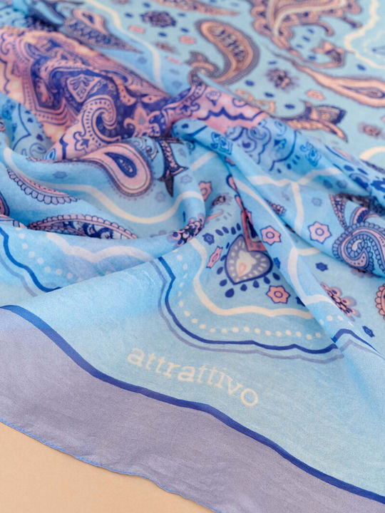 attrattivo Women's Silk Scarf Blue